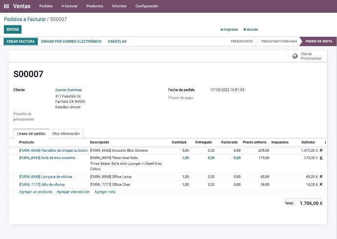 factura en odoo ventas