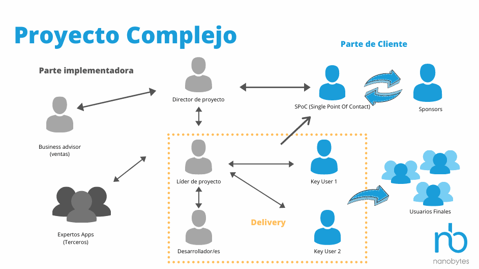 roles en la implementación de un ERP complejo