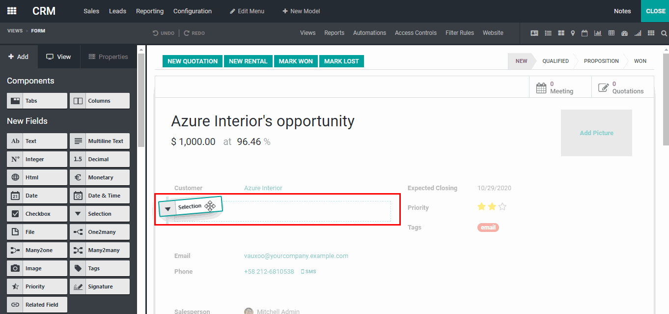 Odoo • Text and Image