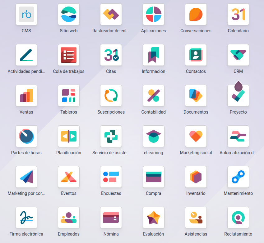 Gestión aplicación Odoo